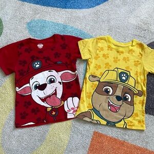 Boys Paw Patrol Tees! Gently used. Marshall and Rubble. Size 5T